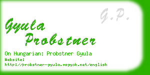 gyula probstner business card